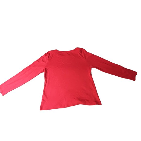 Charter Club Womens XL Long Sleeve T Shirt 100% Pima Cotton Soft Solid Red - Picture 4 of 10